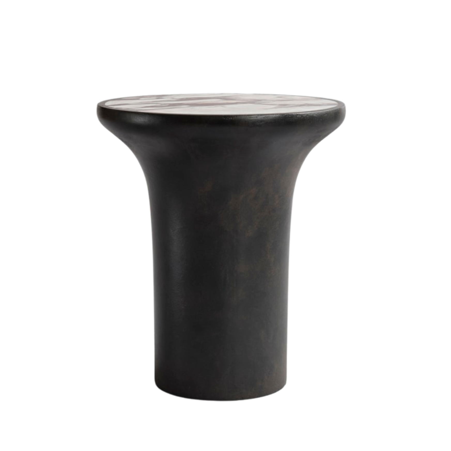 Side table Trumpet concrete/coffee marble [Klaudia]