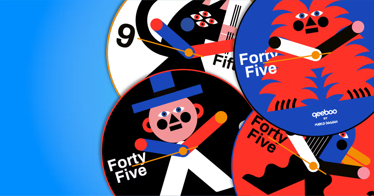 MAGIC SAMU blue wall clock