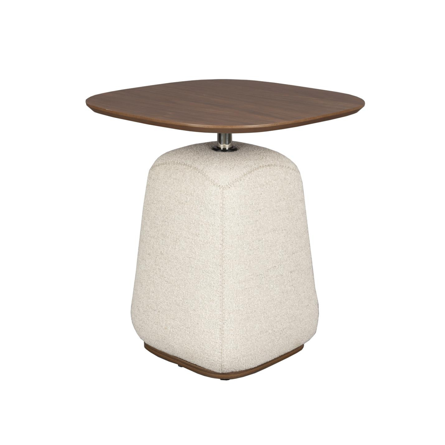 Side table shelly beige with a nut top