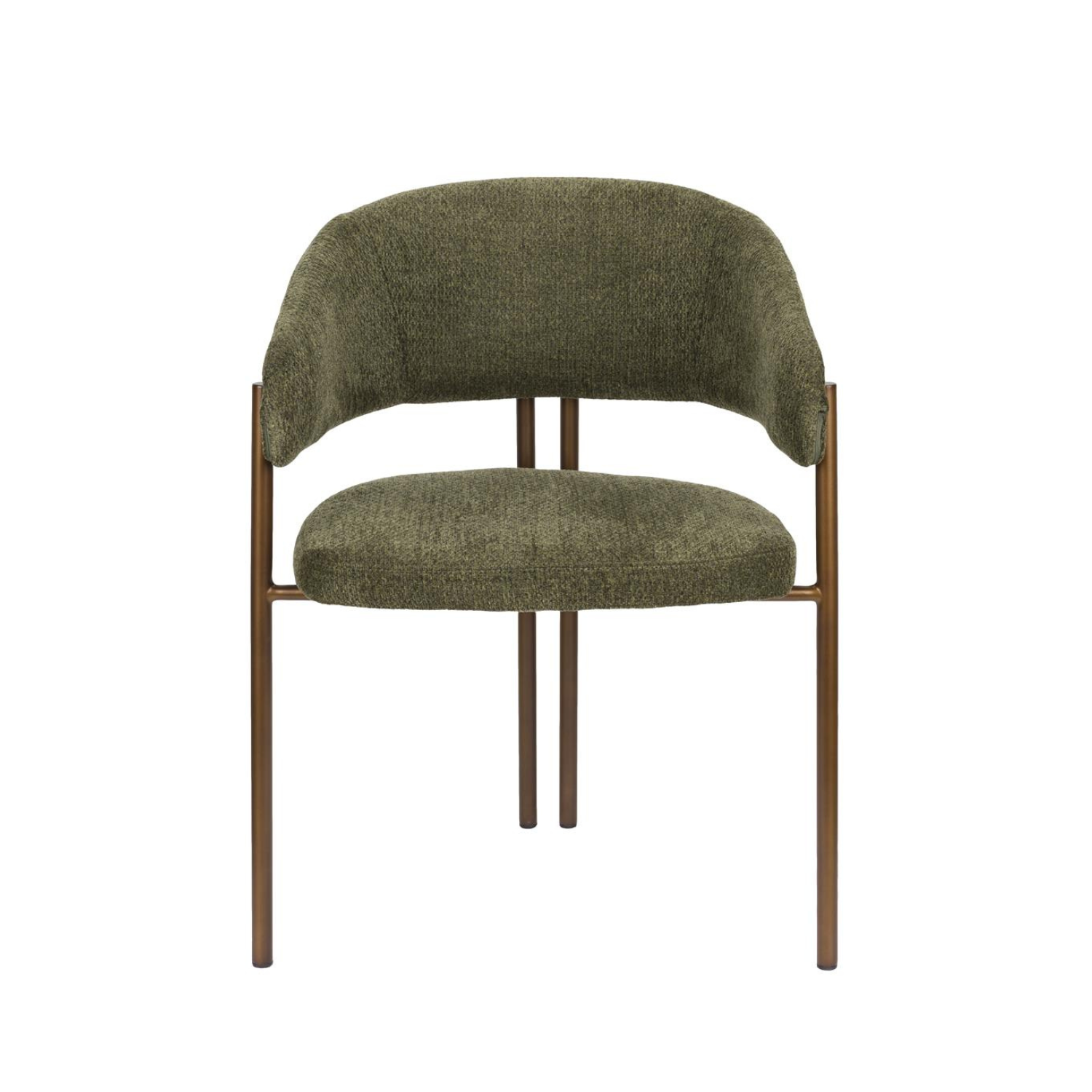 Naida green chair with a brown base