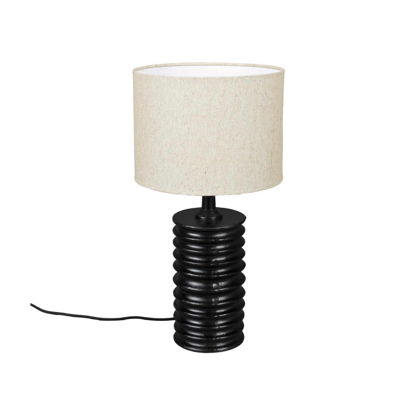 Yalal beige table lamp with a black base