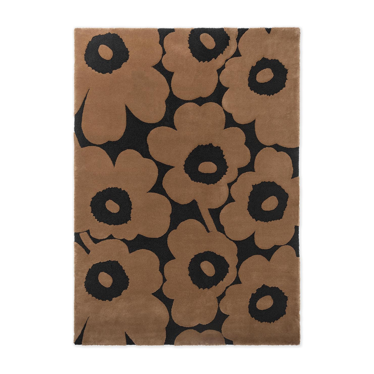 Wool rug, black and brown