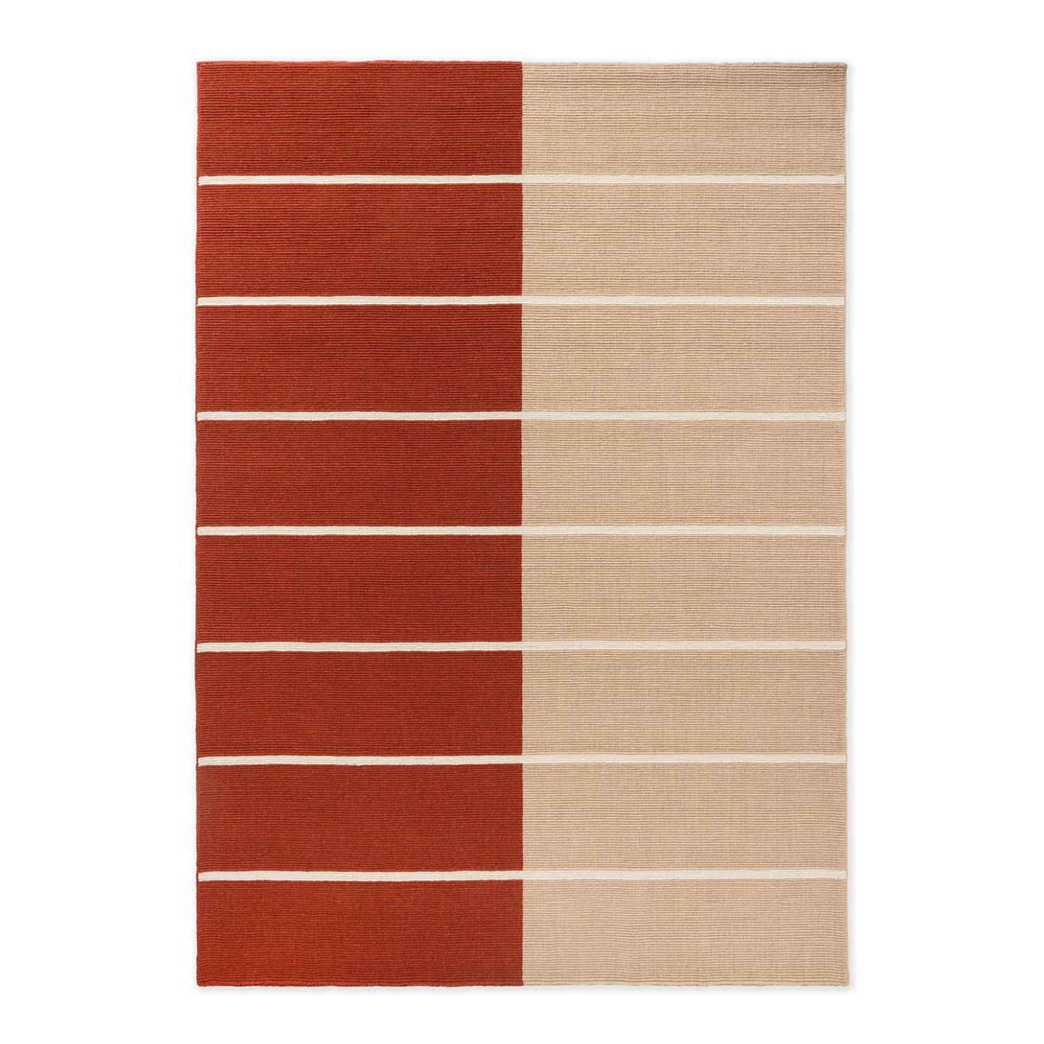 Tiibet beige-red wool rug