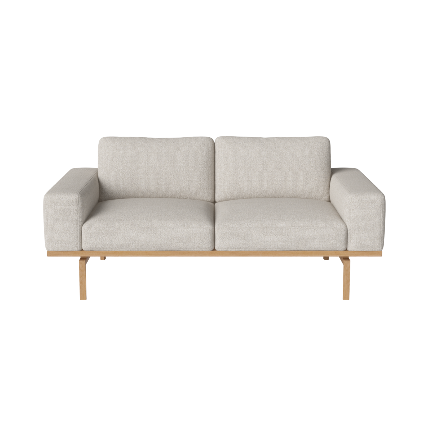 2-person sofa Elton base of oak wood