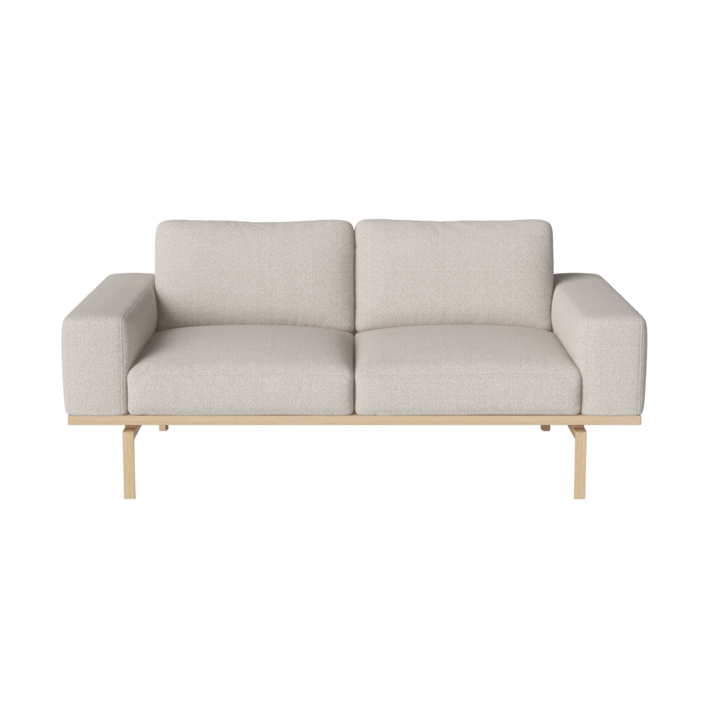 2-person sofa Elton base made of bleached oak wood