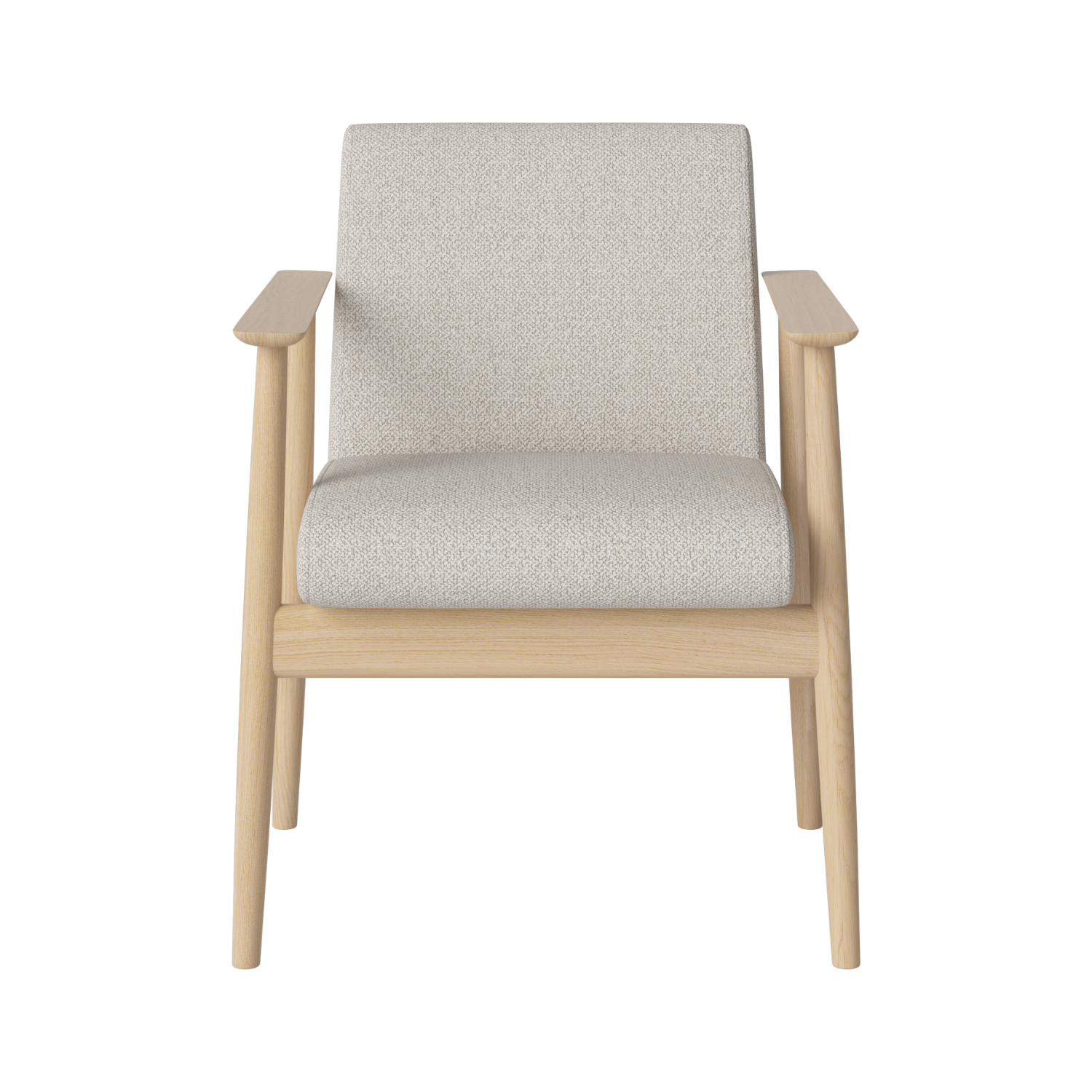 Chair with armrests Visti base made of bleached oak wood