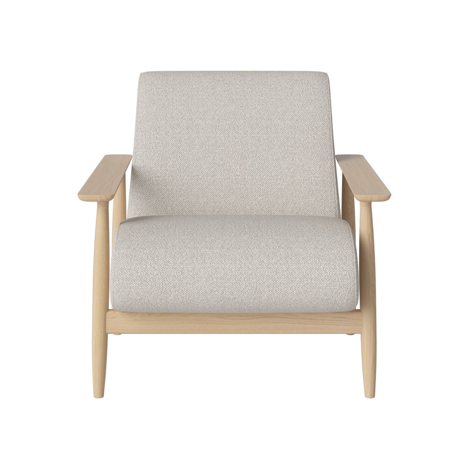 Upholstered armchair Visti base made of bleached oak wood