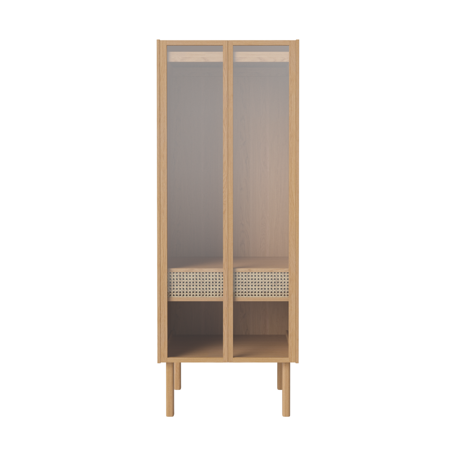 Wardrobe with glass doors Cana Oak wood