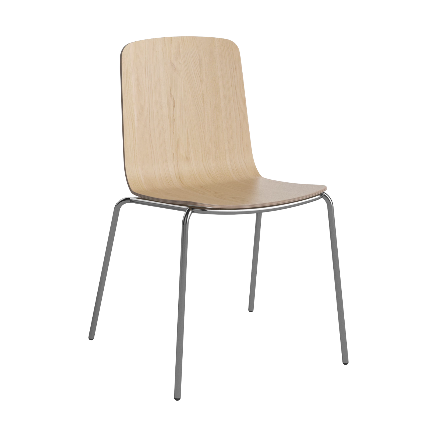 Palm chair Belted oak veneer with a metal base