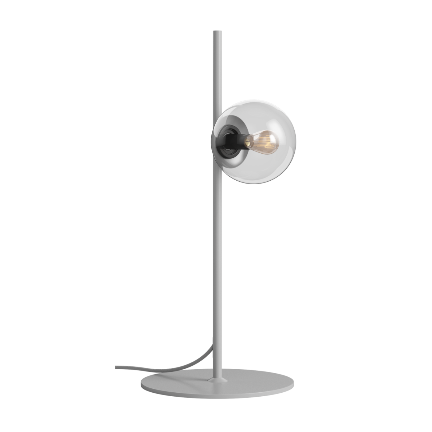 Gray orb table lamp