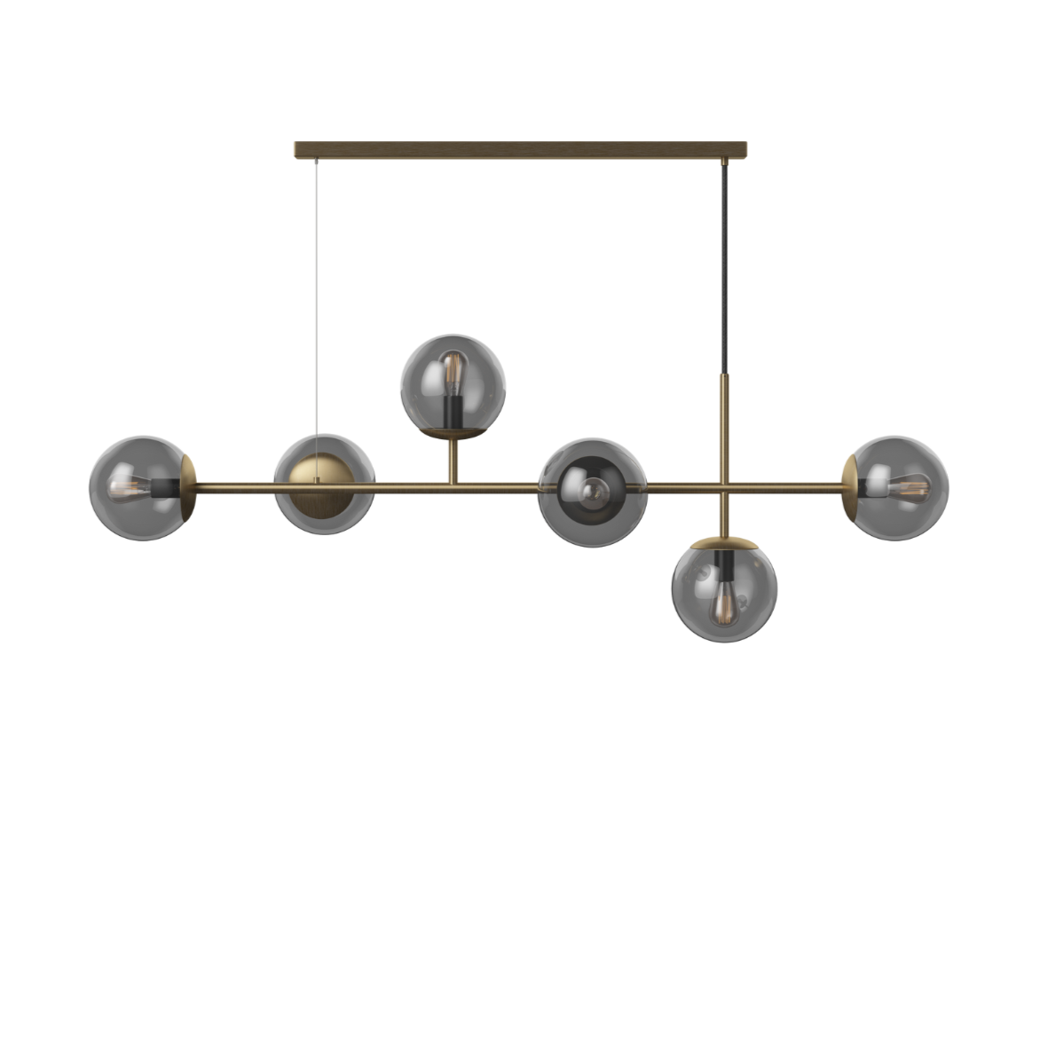 Orb chandelier ancient brass