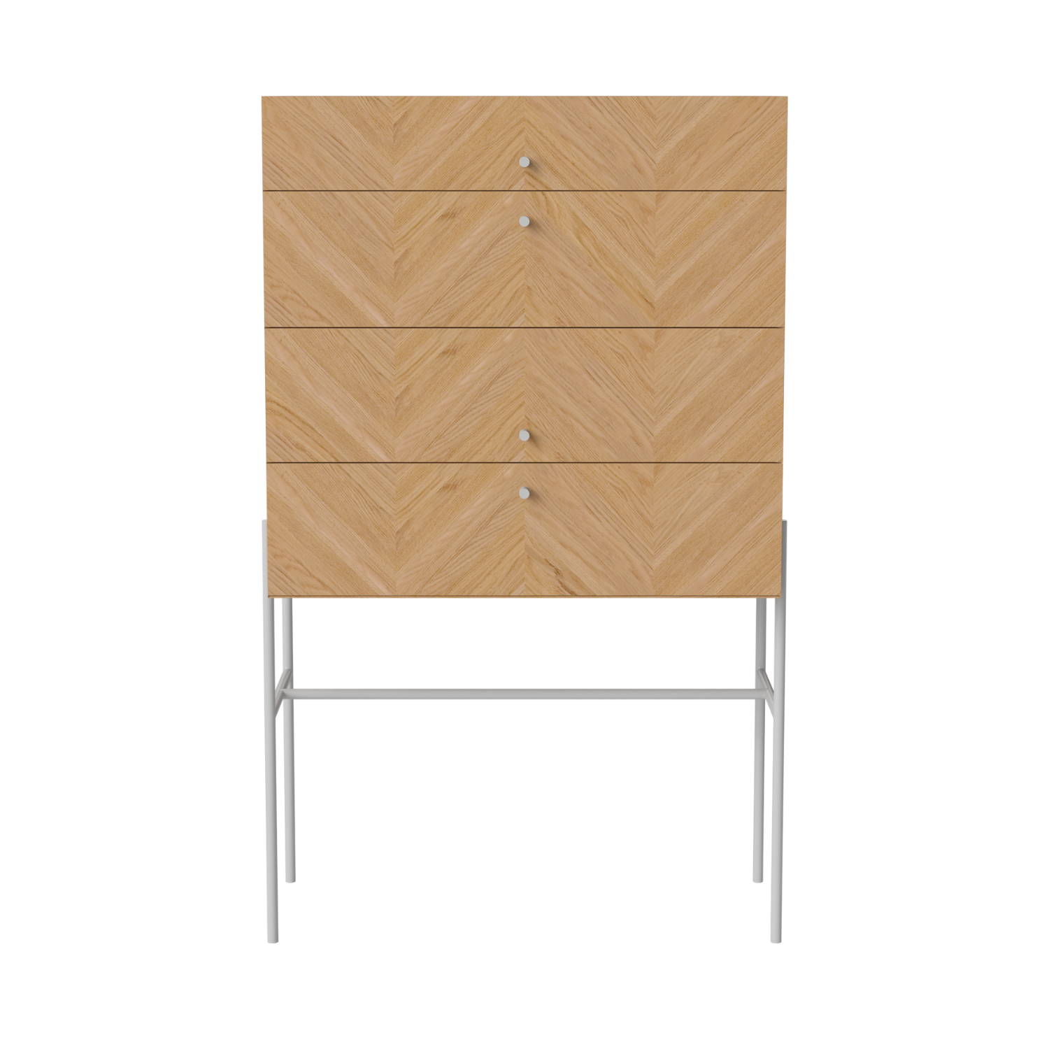 Chest of drawers luxe oak wood with a gray base