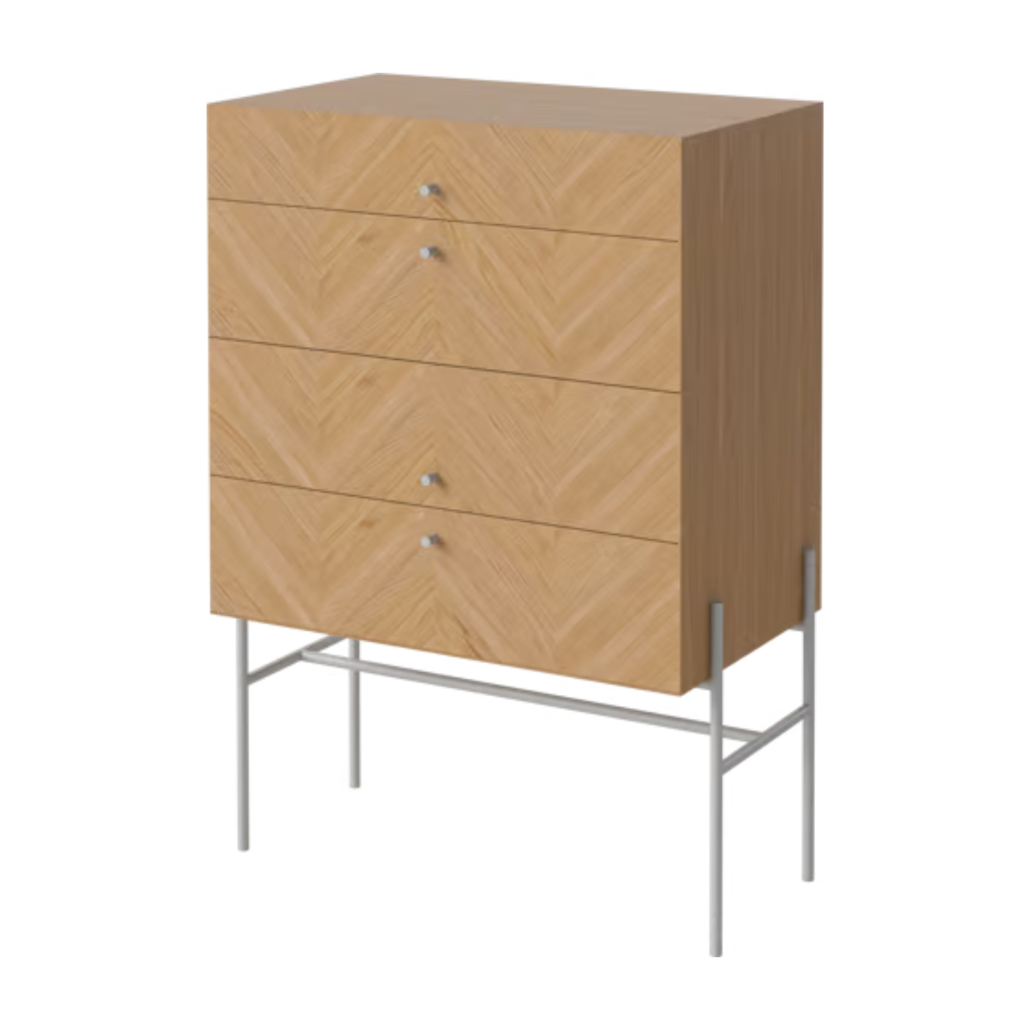 Chest of drawers luxe oak wood with a gray base