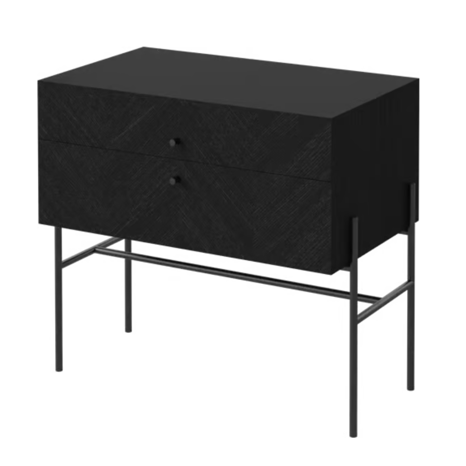 Luxe cabinet black oak wood with black base