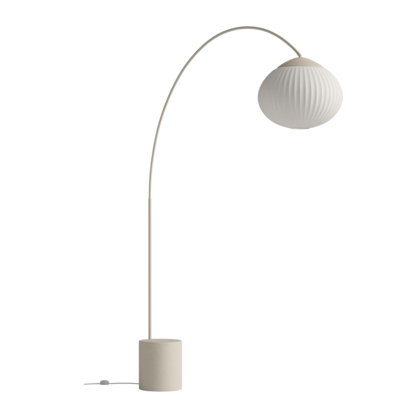 ACORN White floor lamp with a base made of cream concrete