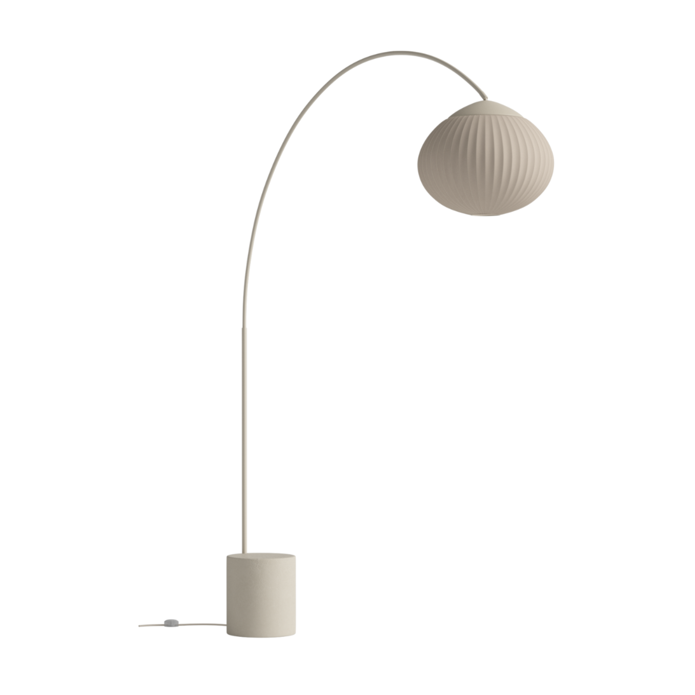 Acorn floor lamp beige with a base made of cream concrete