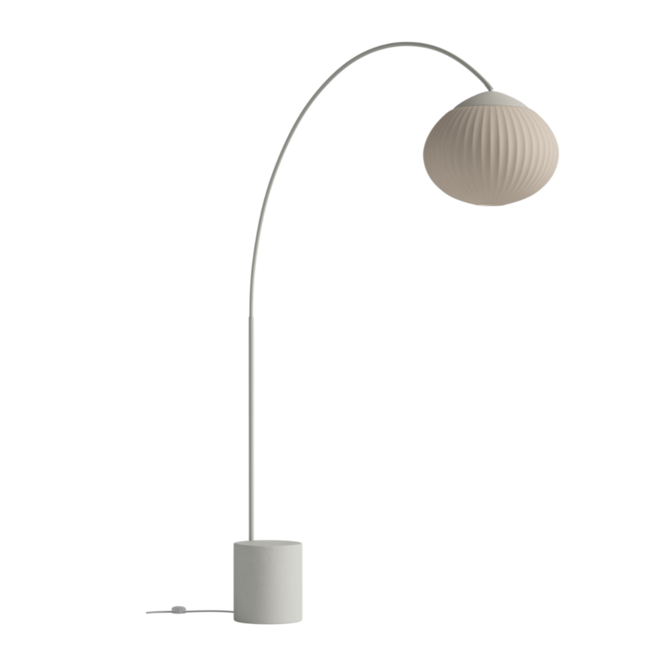 Acorn floor lamp Beige with a base made of gray concrete