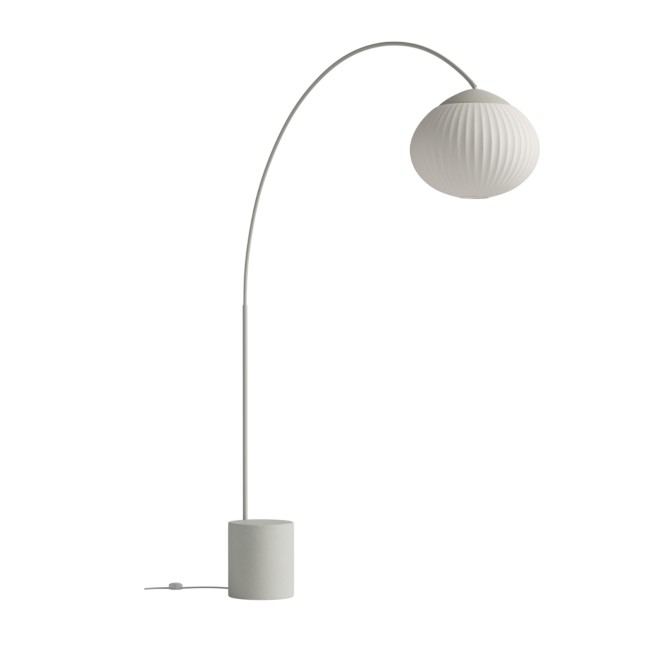 Acorn White floor lamp with gray concrete base