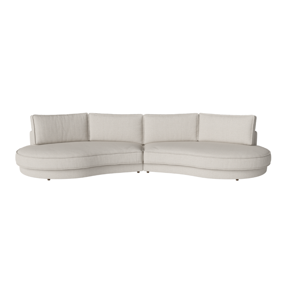 2-module sofa rounded upholstered Noora dark base