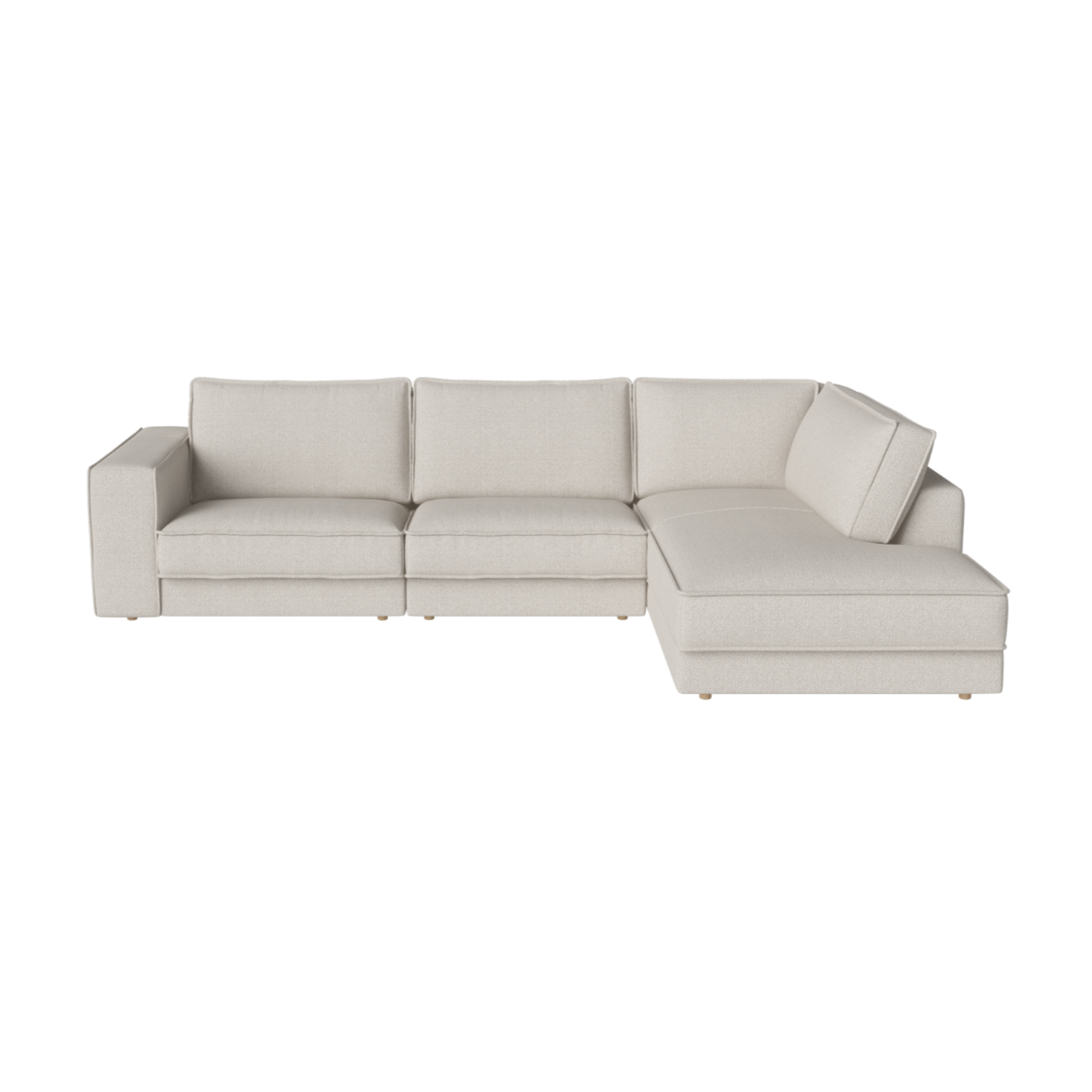 Right-sided corner 3-modular upholstered noora whitening base