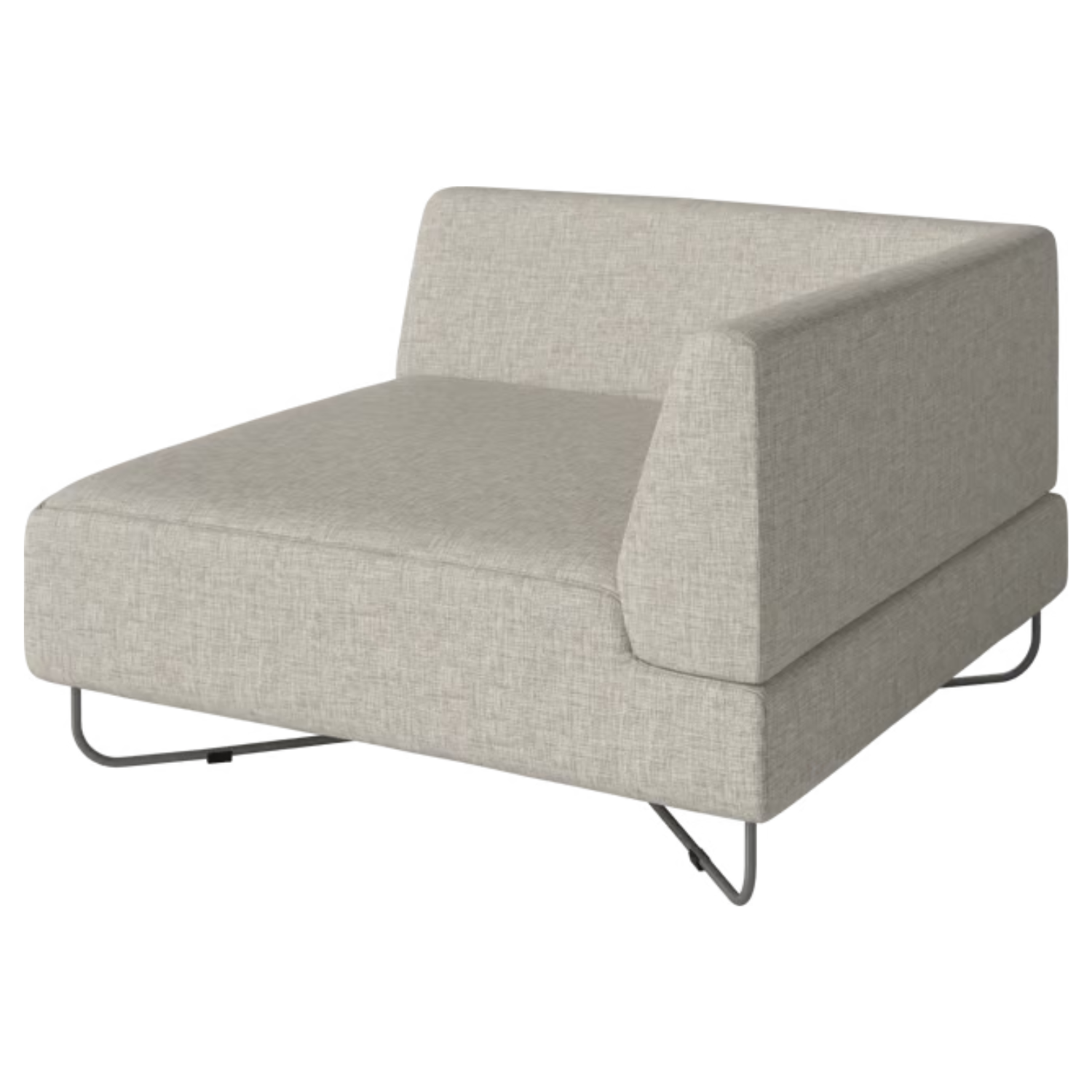 Modular sofa Orlando - right -hand module with a steel base