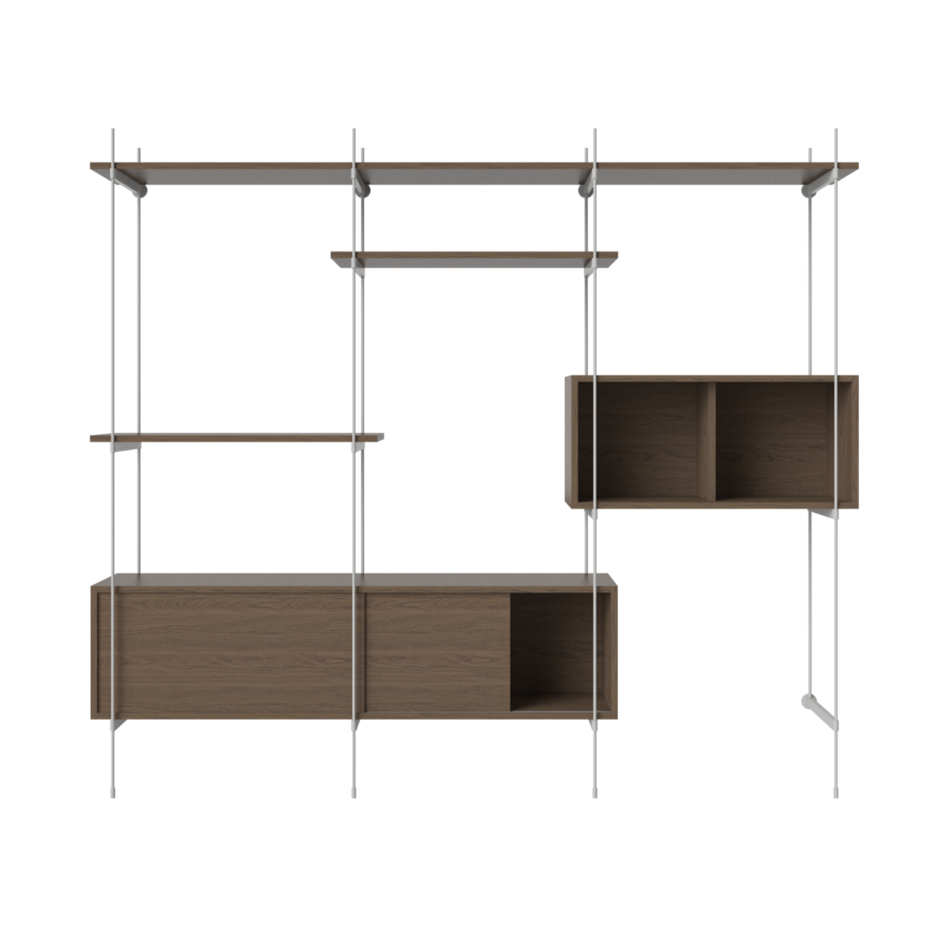 ROD ROCK RACKS Dark oak veneer with a steel frame