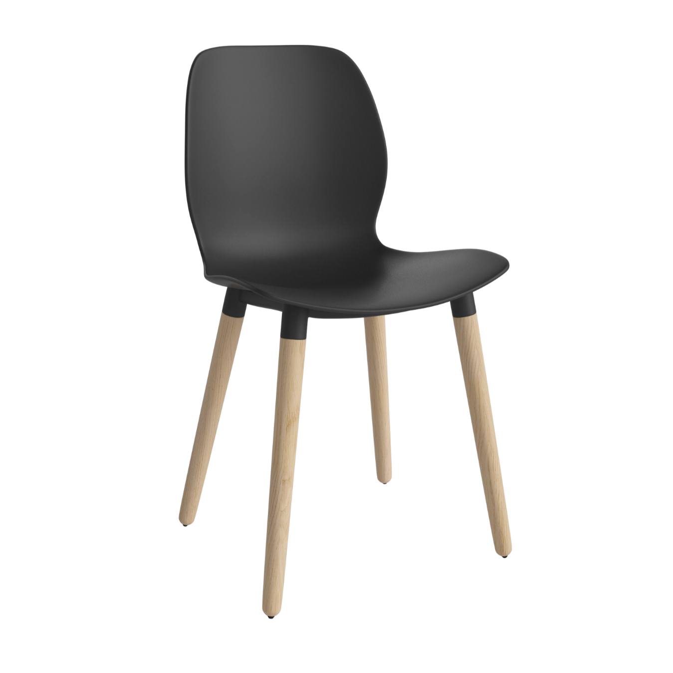 Seed chair black with a whitened base