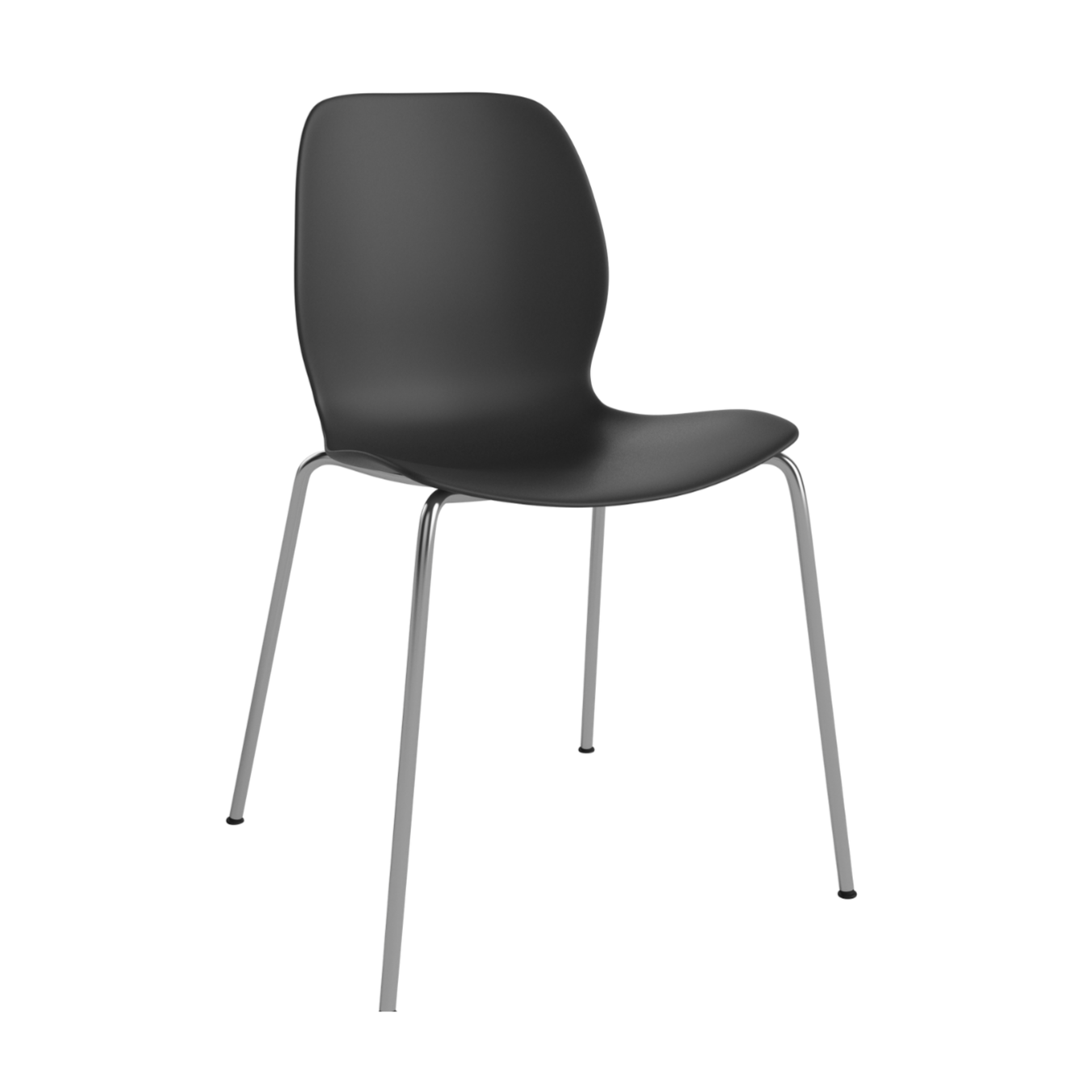 Seed black chair with a steel base