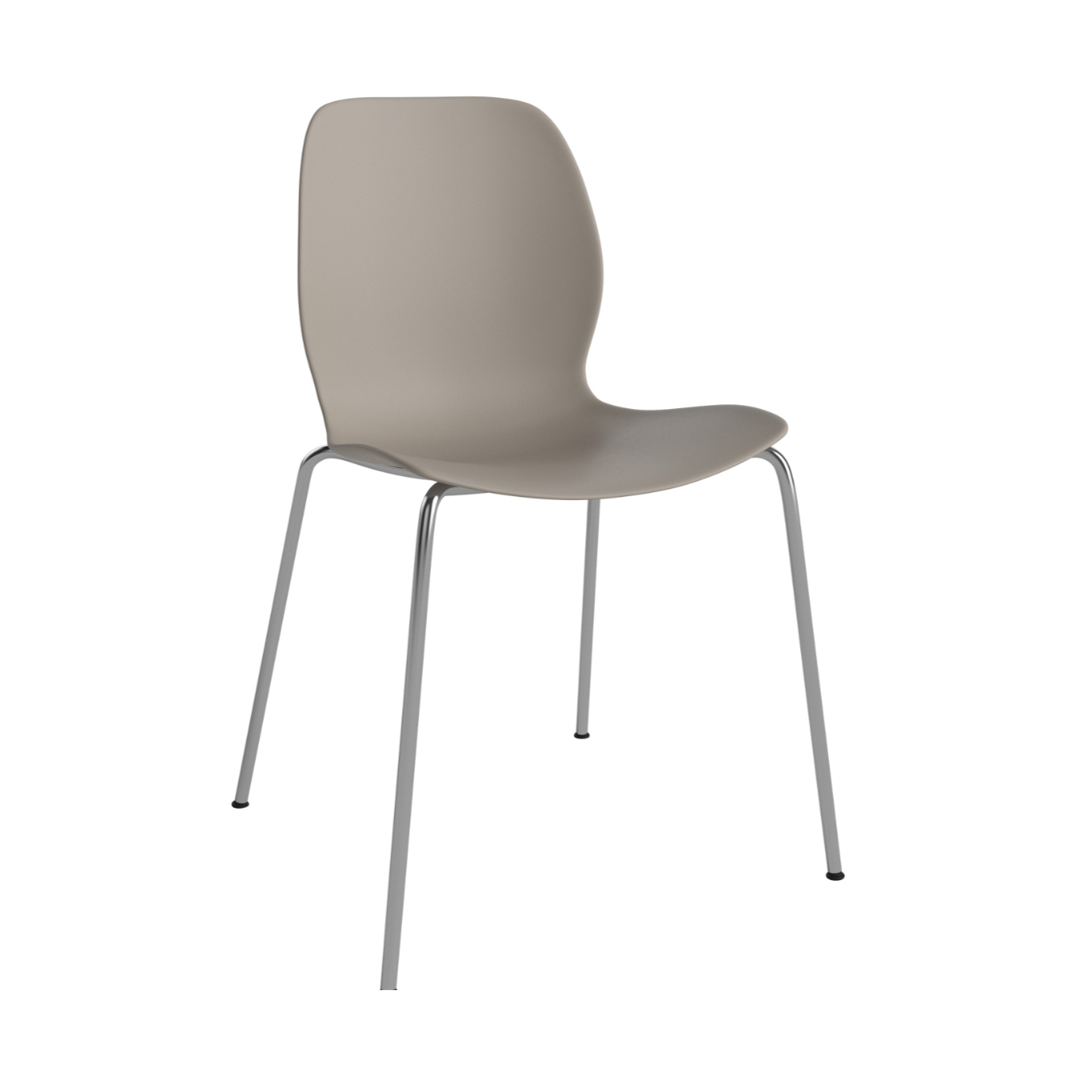 Seed beige chair with a steel base