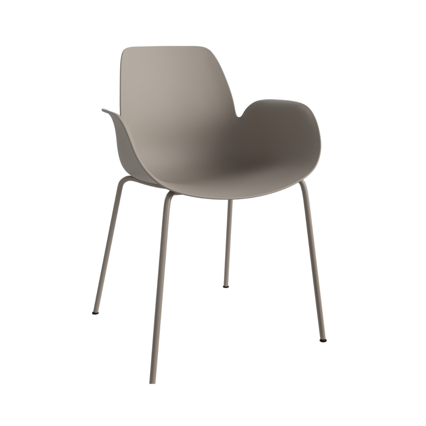 Chair with seed beige armrests with a beige base