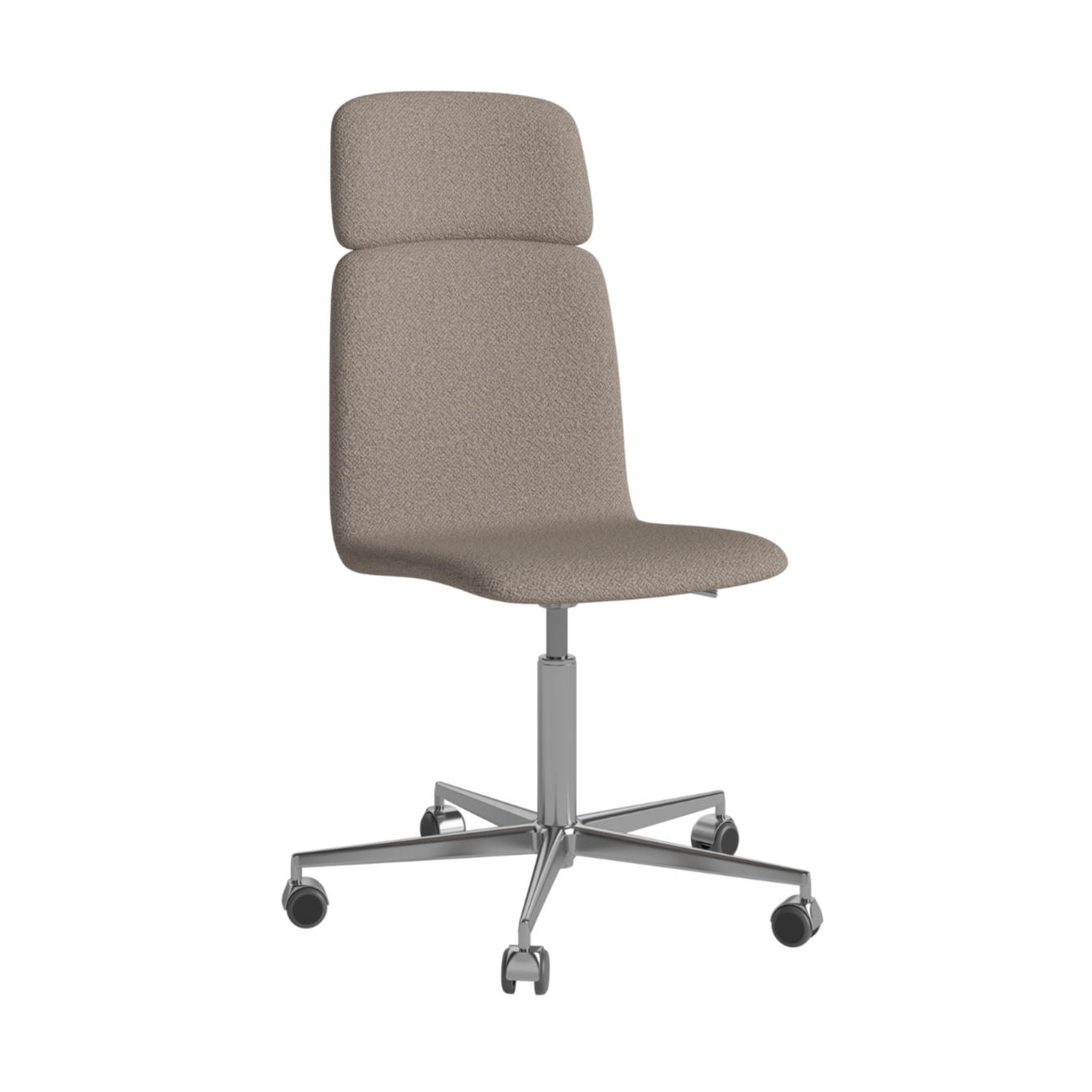 Palm office chair upholstered with a metal base