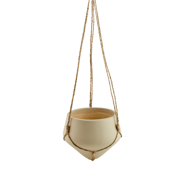 Hanging pot GROVE beige ceramics