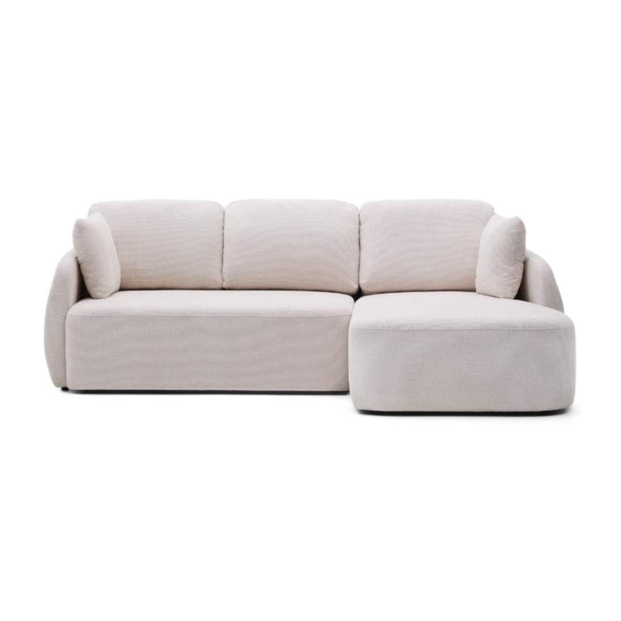 Right-sided corner sofa folding 3-person Écru laira