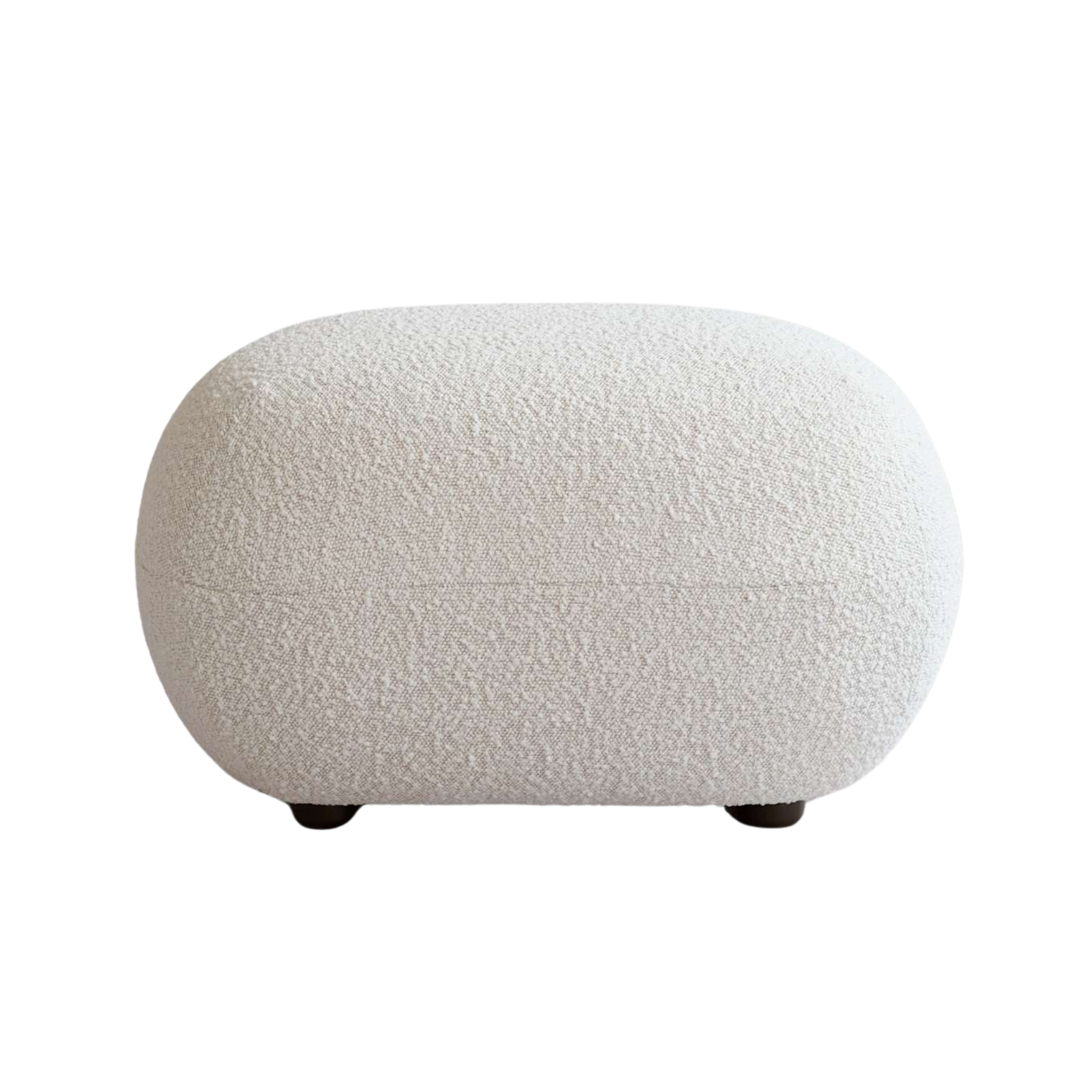 The footrest of Toe Ottoman Bouclé white [Klaudia]