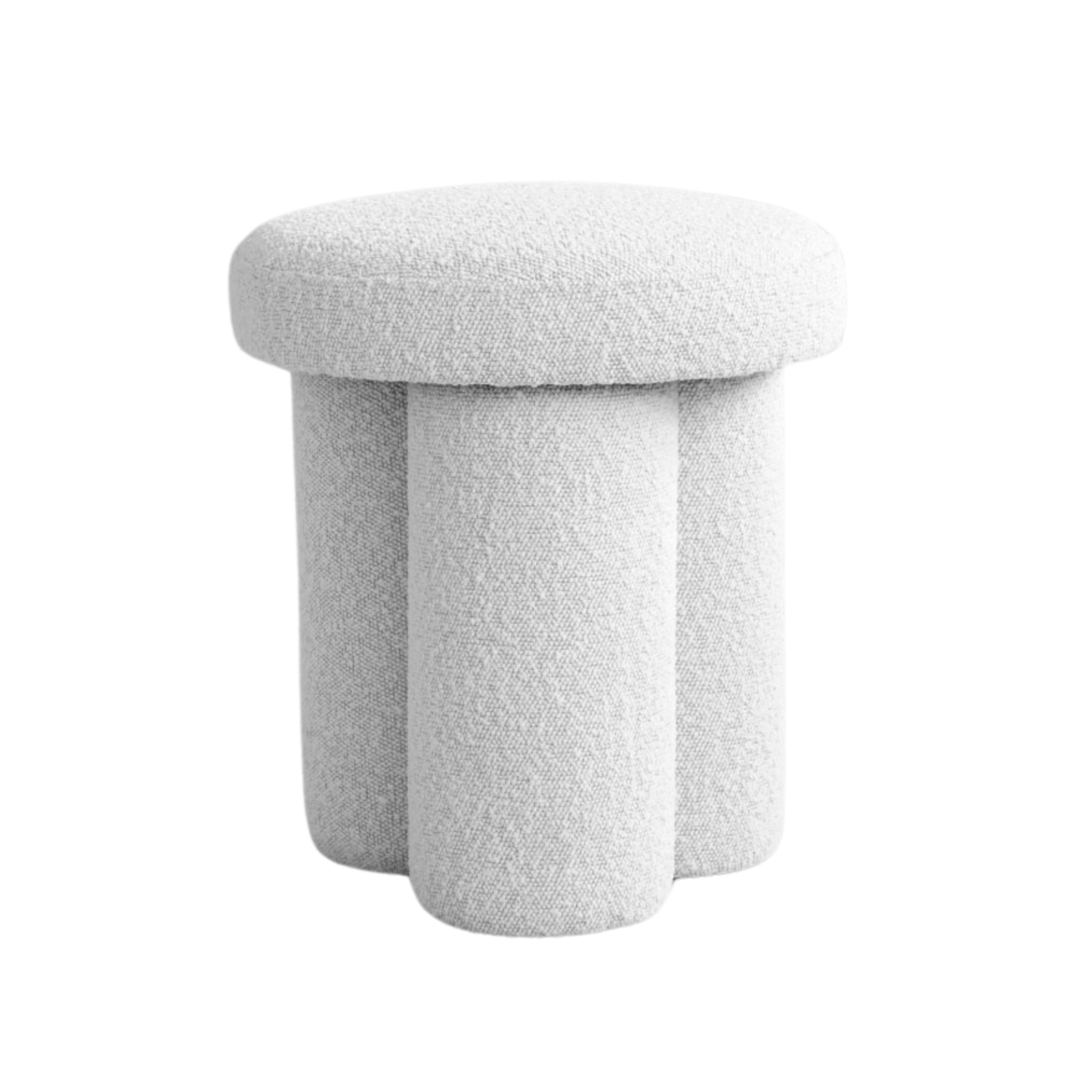 Big Foot Bouclé Stool White [Klaudia]