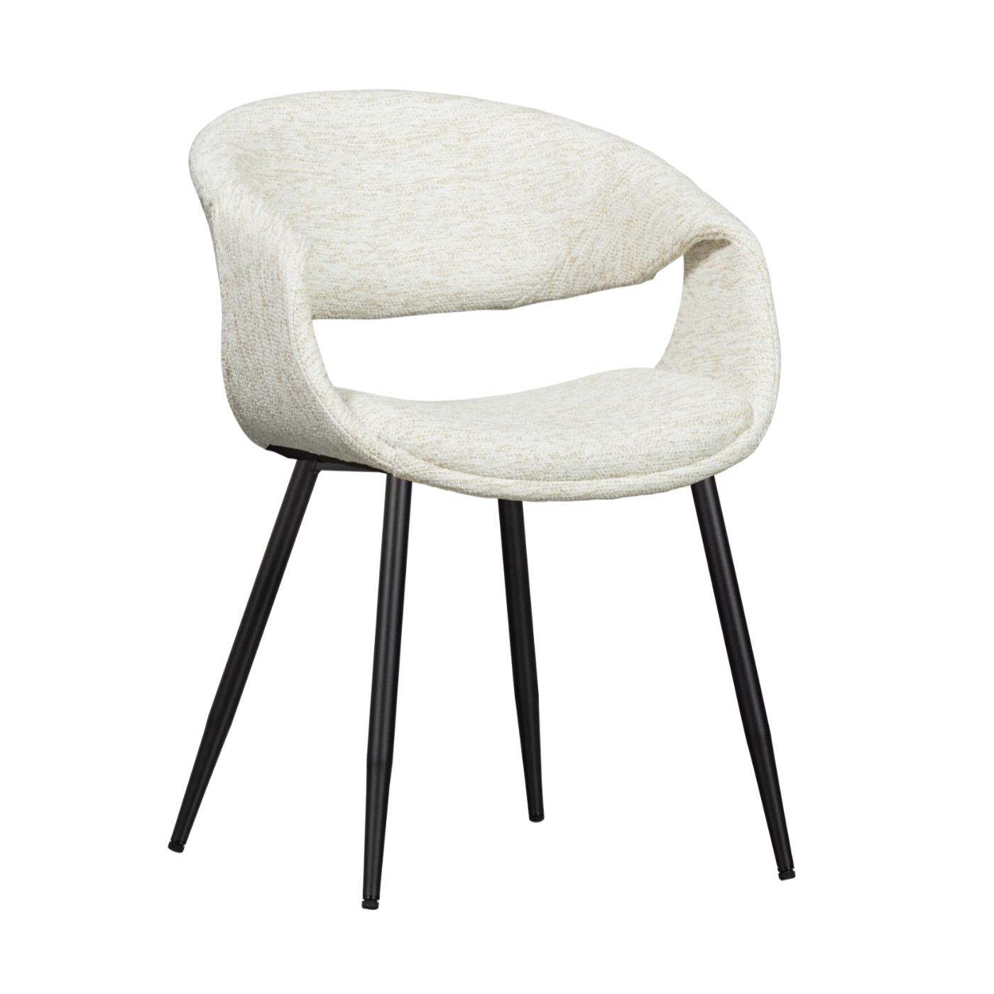 Yossi Dining Chair Natural with Metal Leg Black