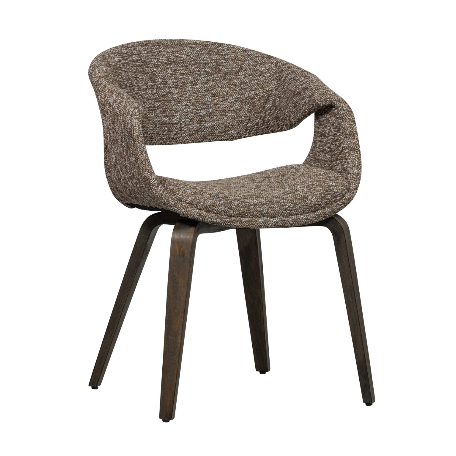 Yossi Dining Chair Brown with Wooden Leg Dark Brown