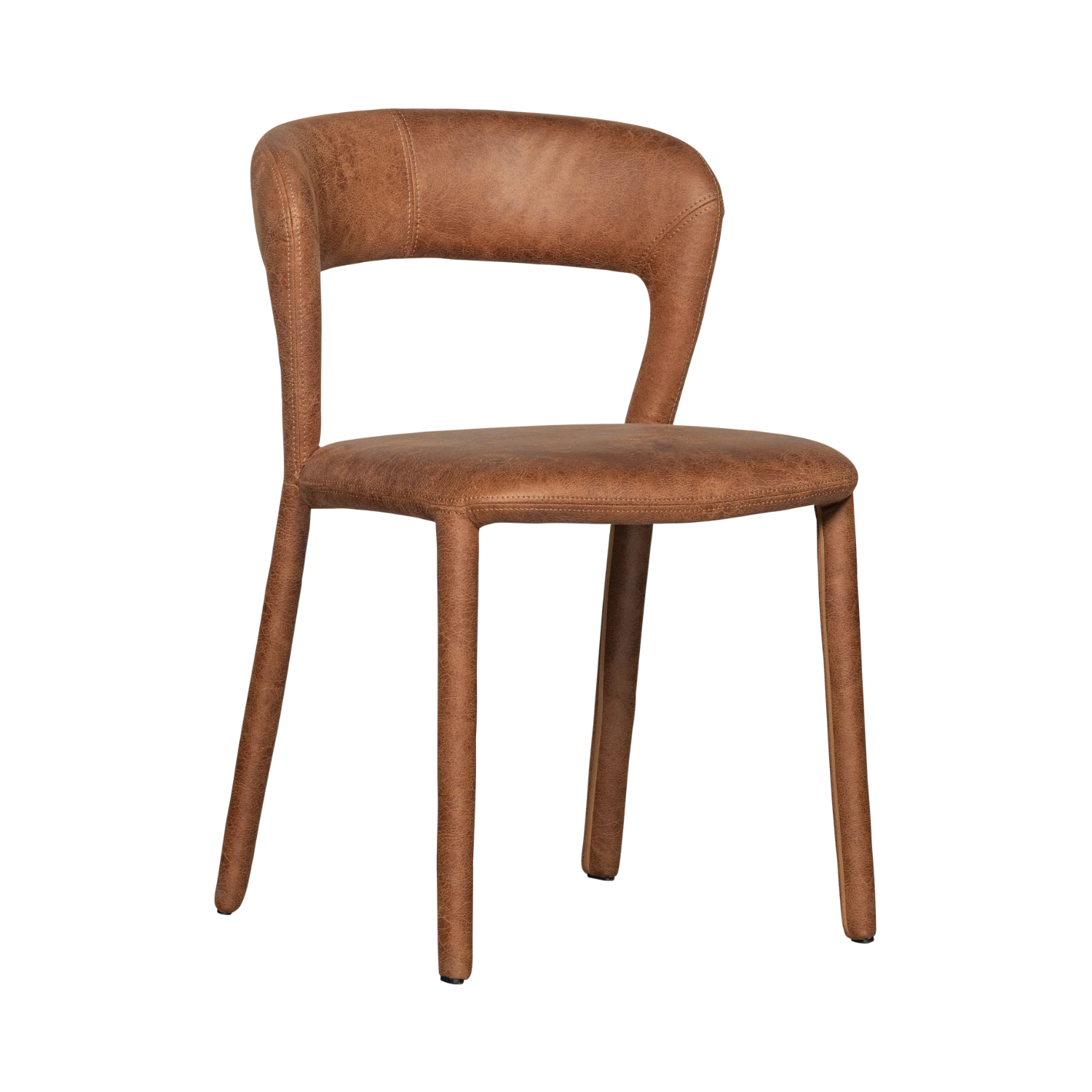 Noble Dining Chair Leatherlook Cognac