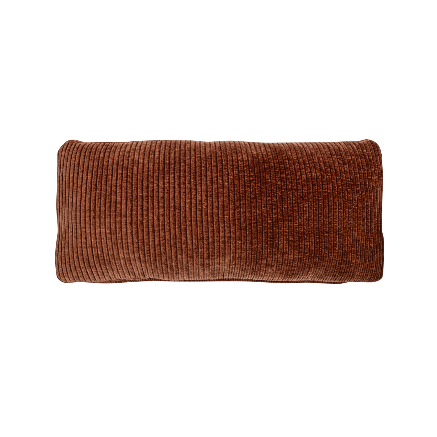 Mojo Cushion Woven Rib Fabric Rust Brown
