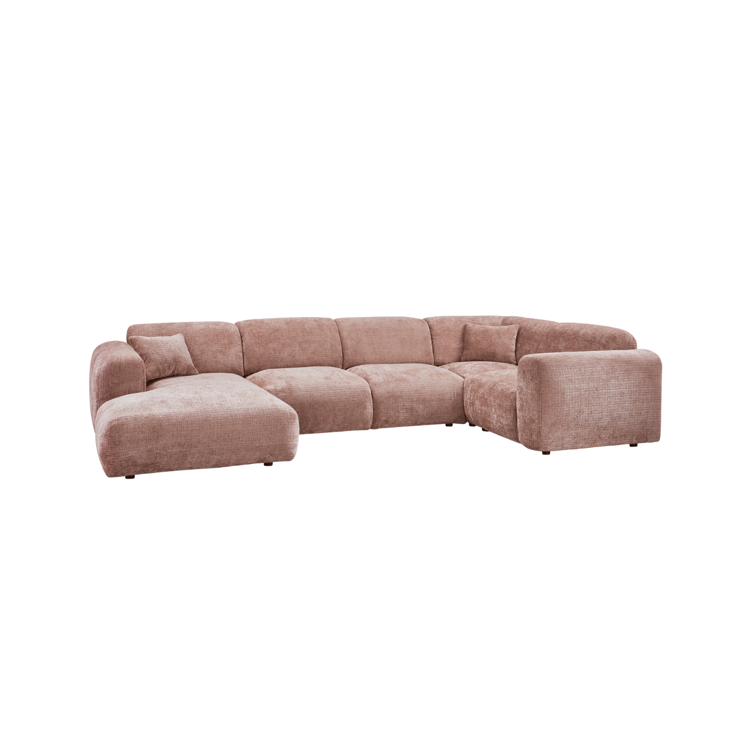 Panorama-Ecksofa rechts CLOUD rosa
