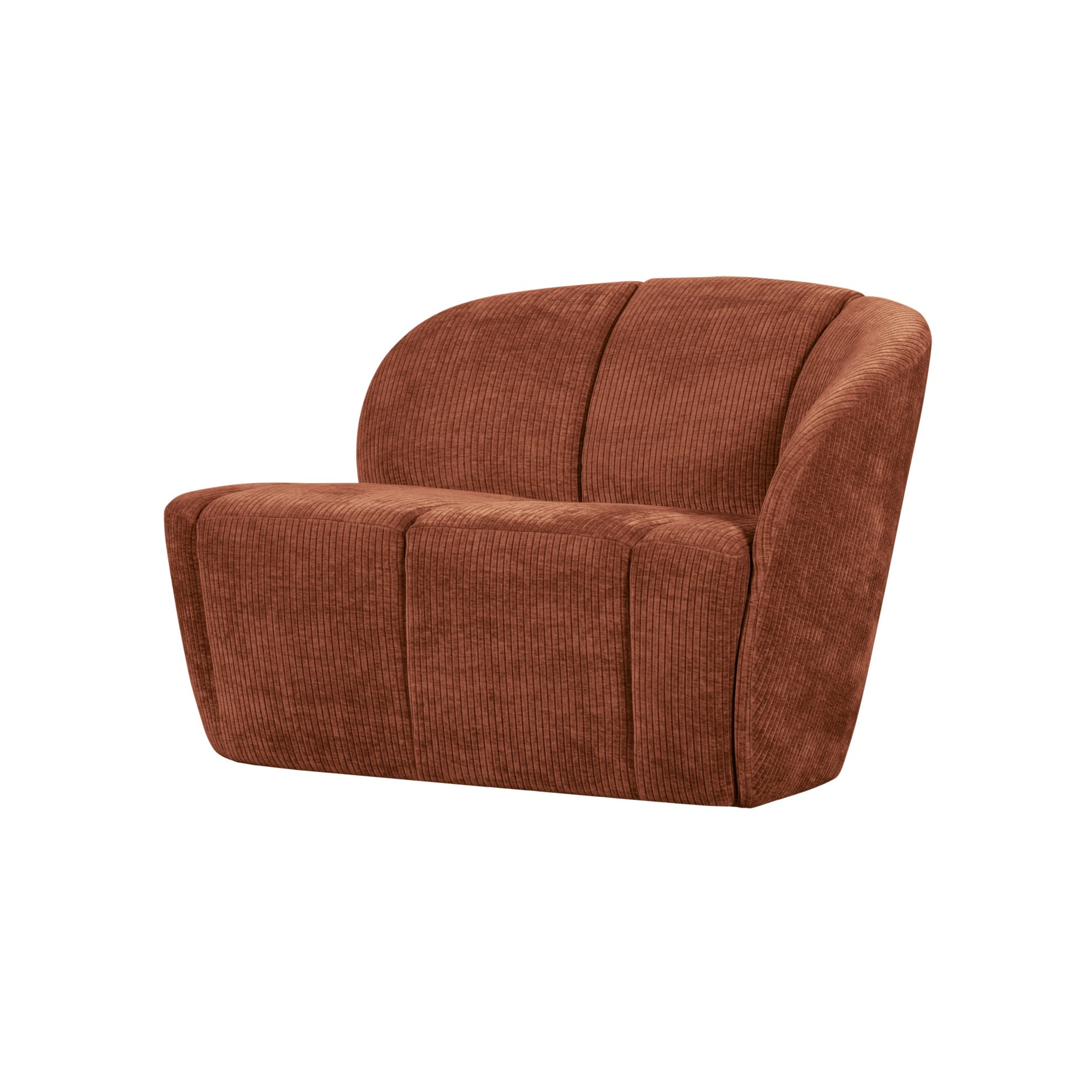 Right-facing 2-seater sofa MOJO brown corduroy