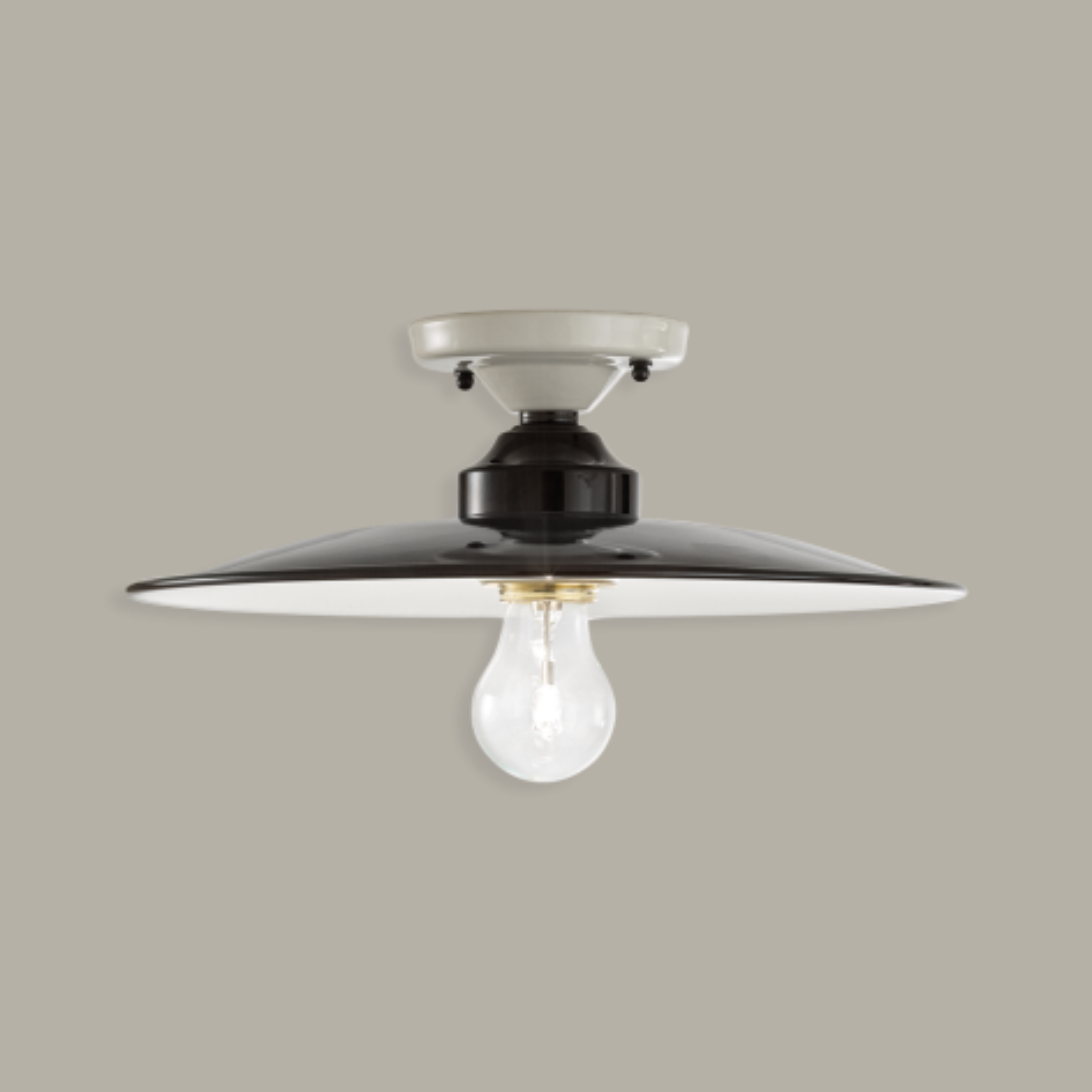 B&amp;W Keramik Deckenlampe schwarz-weiß 