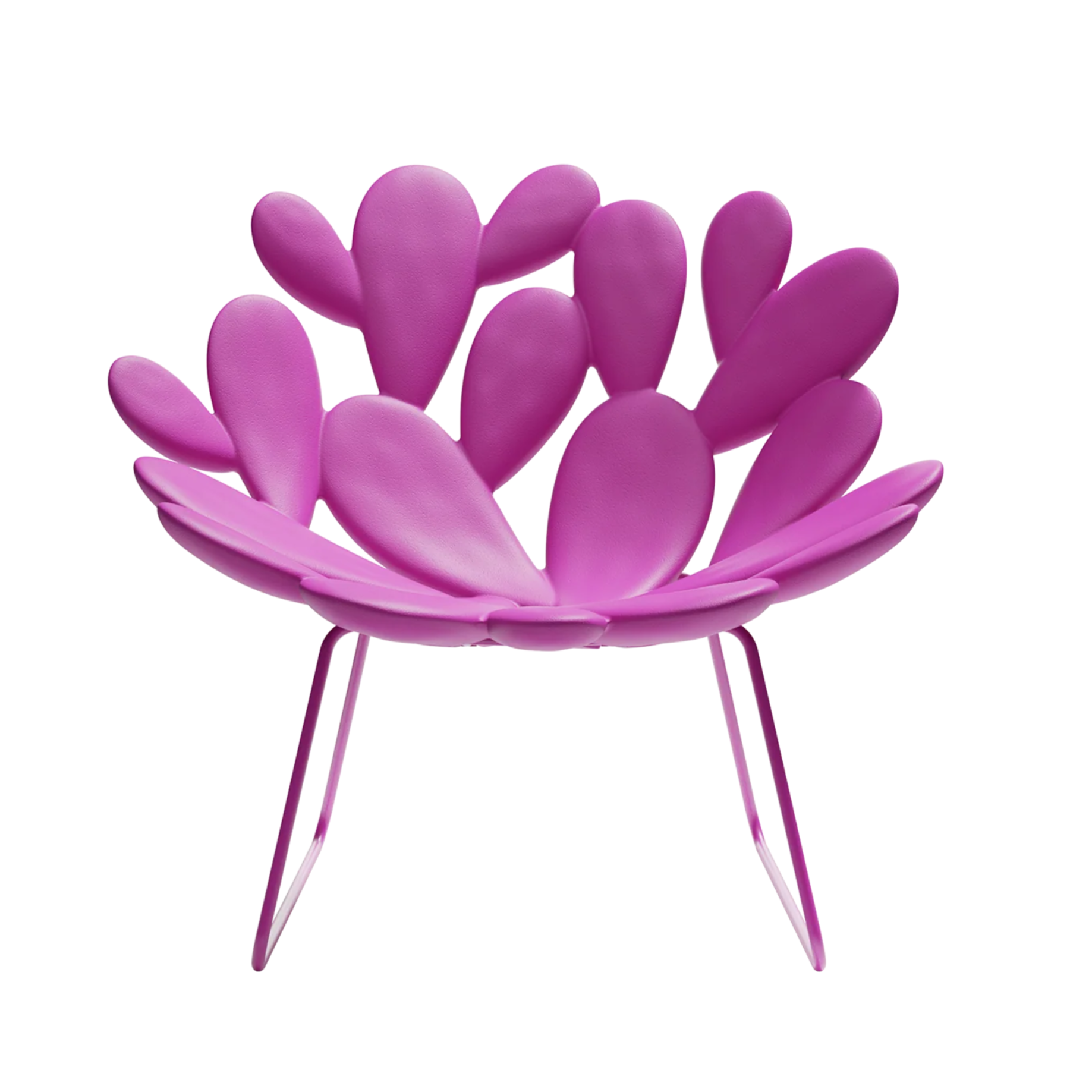 FILICUDI pink garden armchair with sled base