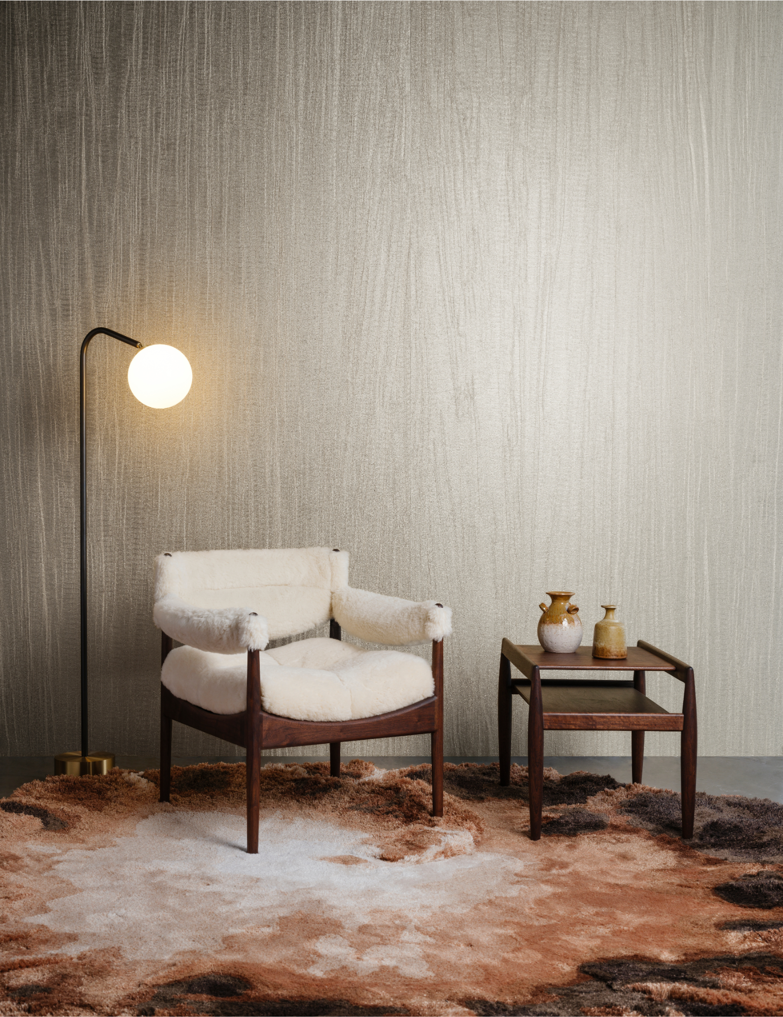 Pristine Open Weave Textile Wallpaper Gold