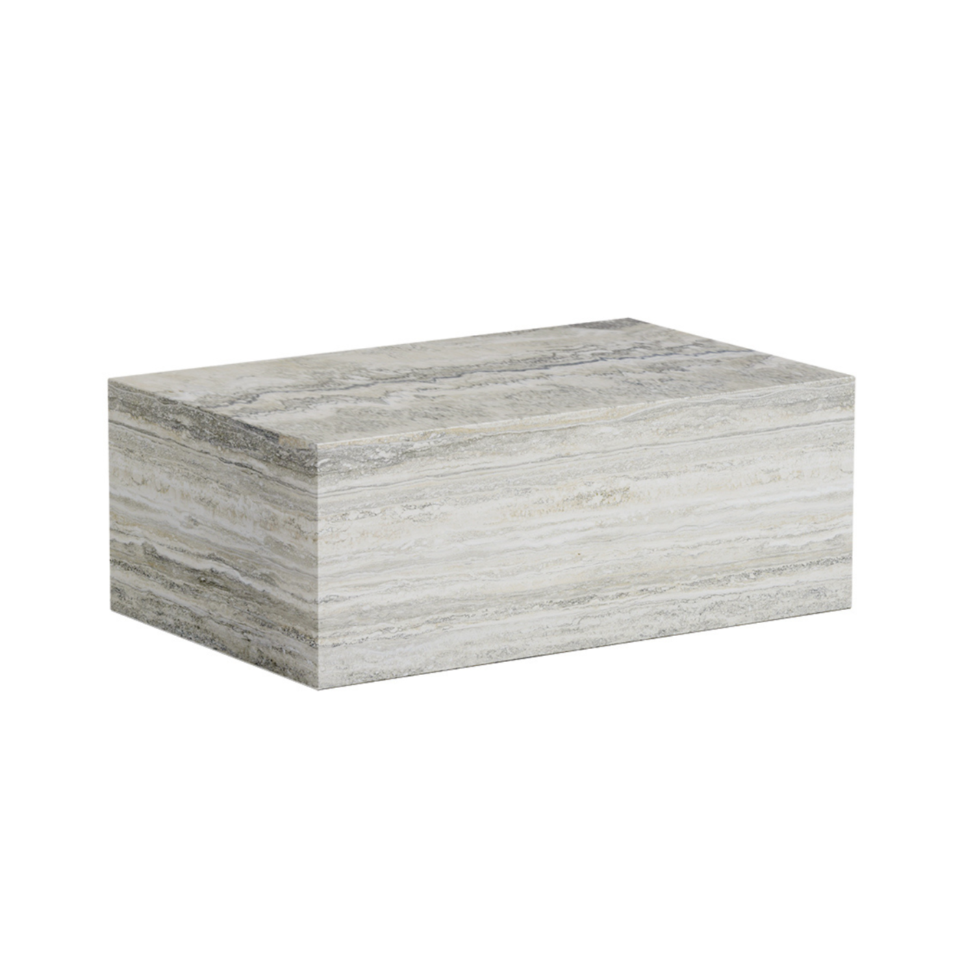 CUBISM Gray Travertine Coffee Table