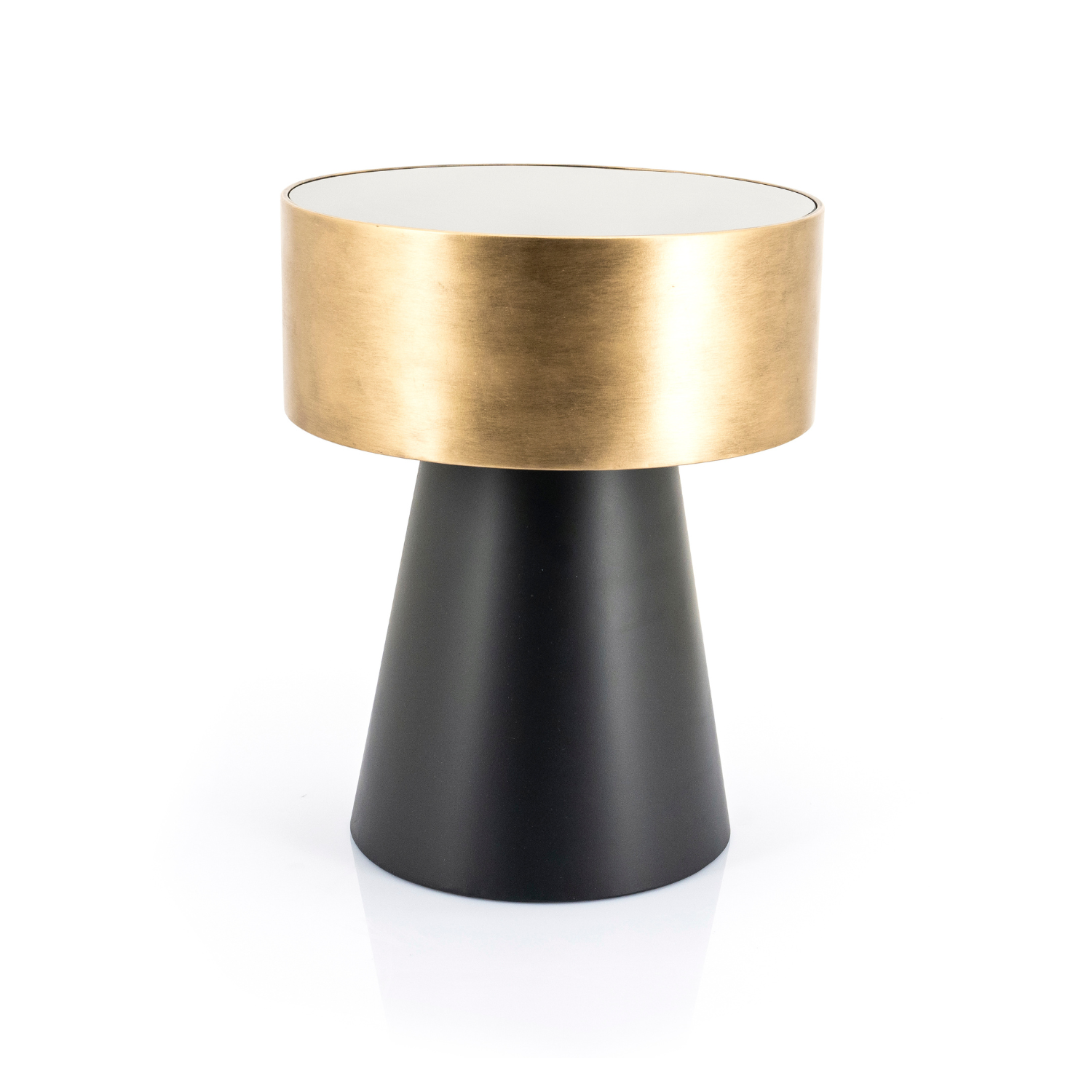 BUNGA Gold Side Table with Black Base
