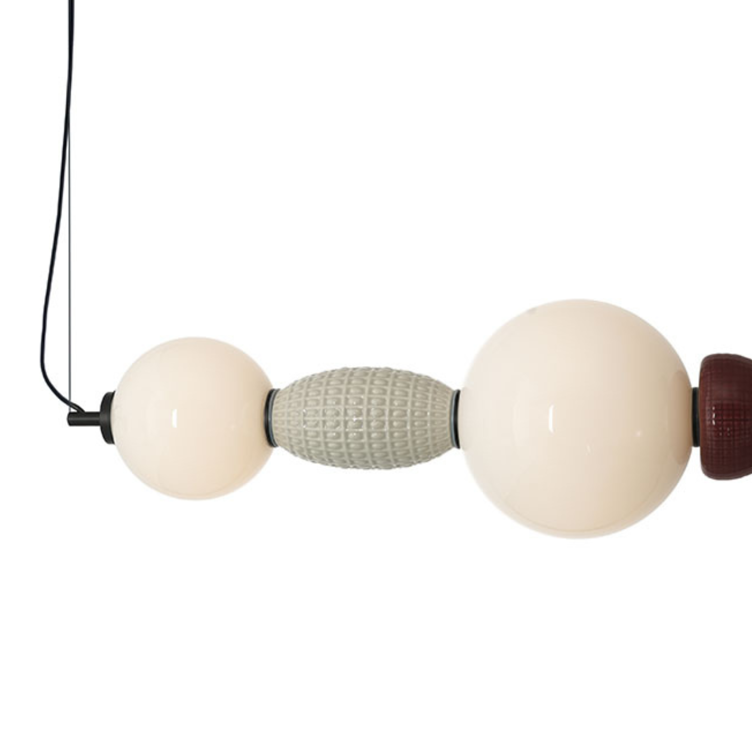 Horizontale Pendelleuchte GARCA creme Keramik