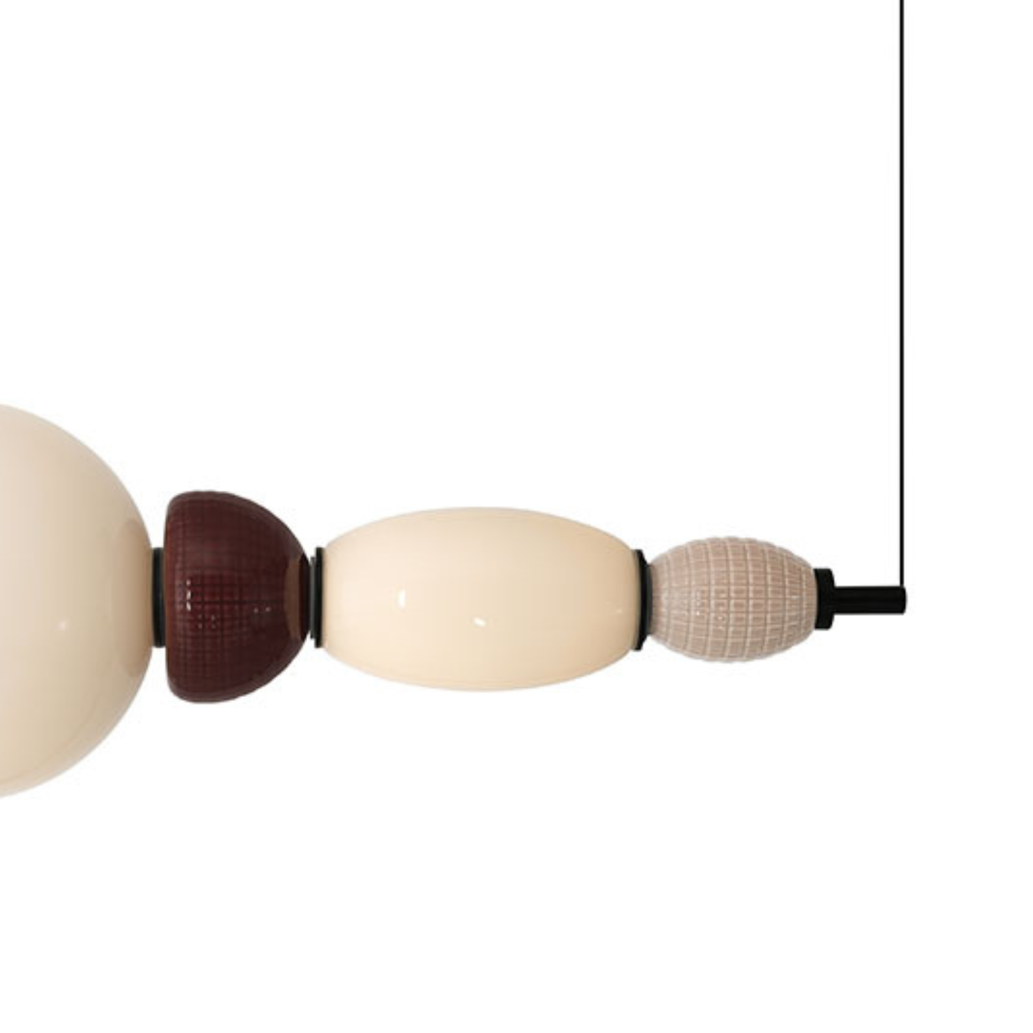Horizontale Pendelleuchte GARCA creme Keramik