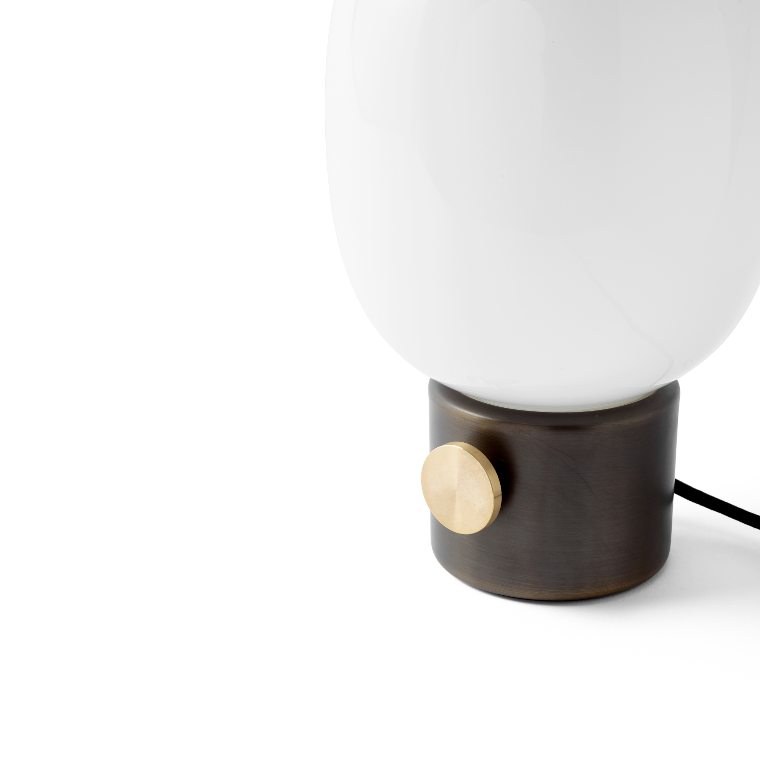 JWDA Table Lamp with Blown Glass and Bronze Brass Base