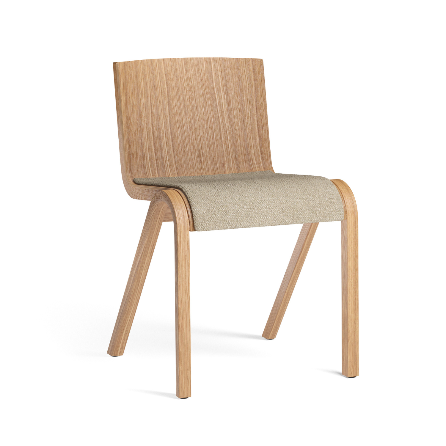 Stuhl READY beige Boucle mit Eichenbasis